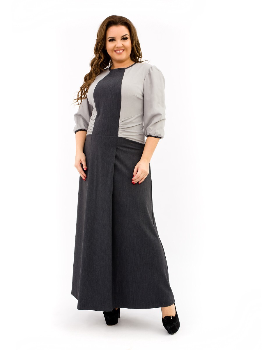 

Платье Ninele Style 343-2  Черное с серым, Платье Ninele Style 343-2 46 Черное с серым