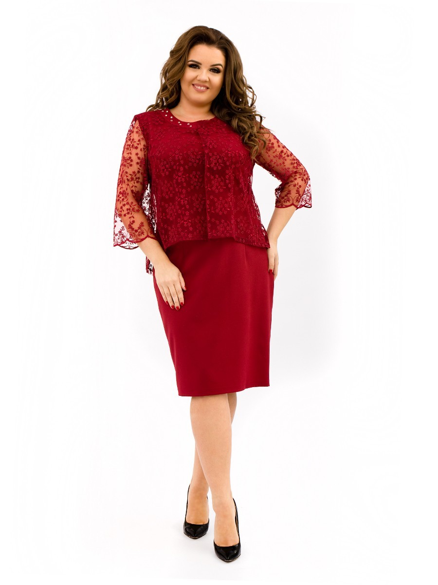 

Платье Ninele Style 337-5  Бордовое, Платье Ninele Style 337-5 54 Бордовое