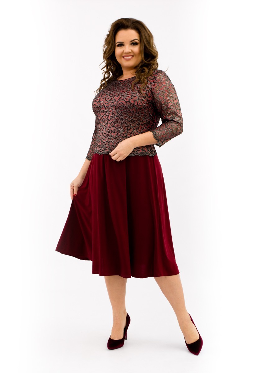 

Платье Ninele Style 322-2  Бордовое, Платье Ninele Style 322-2 56 Бордовое