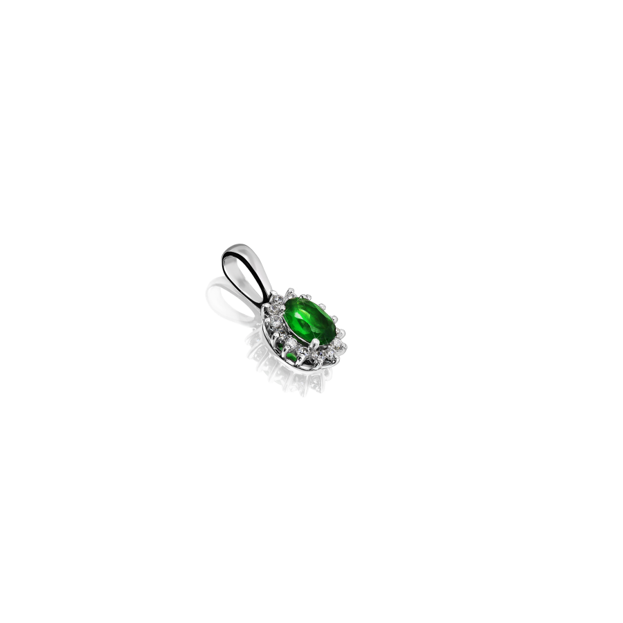 

Подвеска Qzsilver (903-00500) Серебро Белый фианит зеленый+белый
