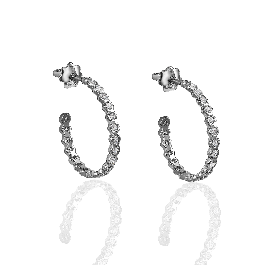 

Серьги Qzsilver (902-01211) Серебро Белый Фианит белый
