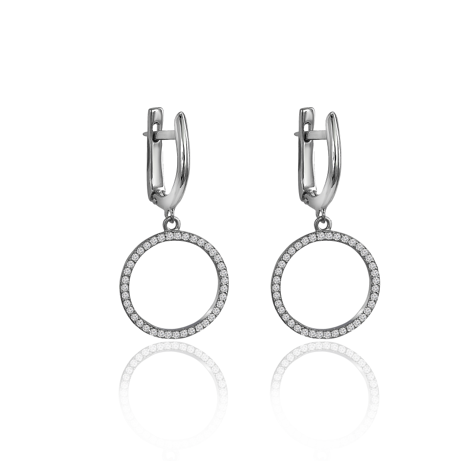 

Серьги Qzsilver (402-01205) Золото Белый Фианит белый