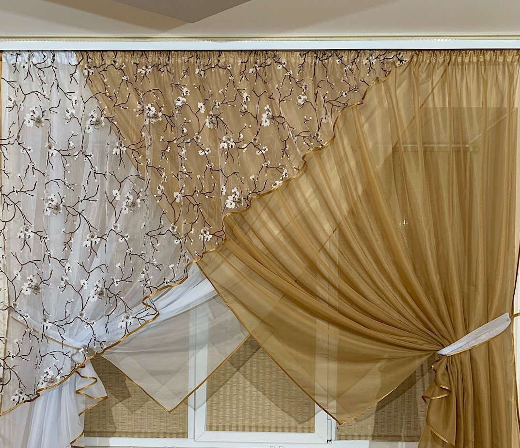 

Комплект штор Chtextil сакура цвет карамель