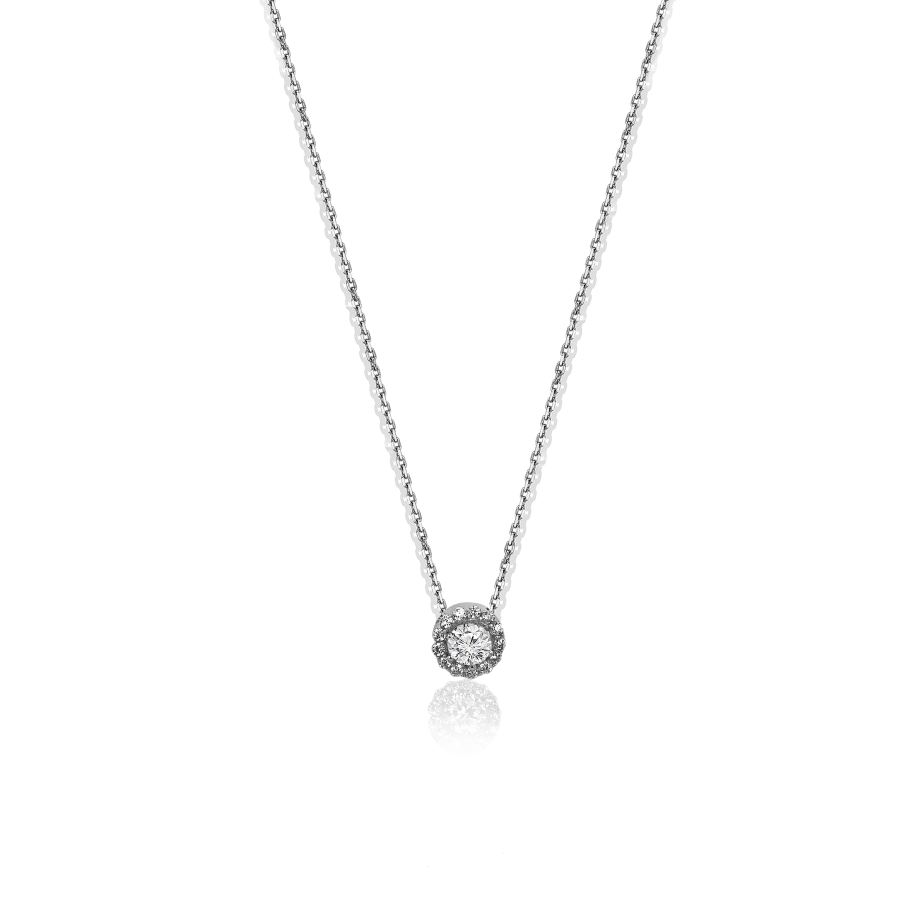 

Колье Qzsilver (908-00103) Серебро Белый Фианит голубой+белый 38 размер