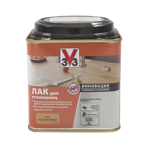 

Лак для столешниц V33 дуб, 0,5 л 11764725