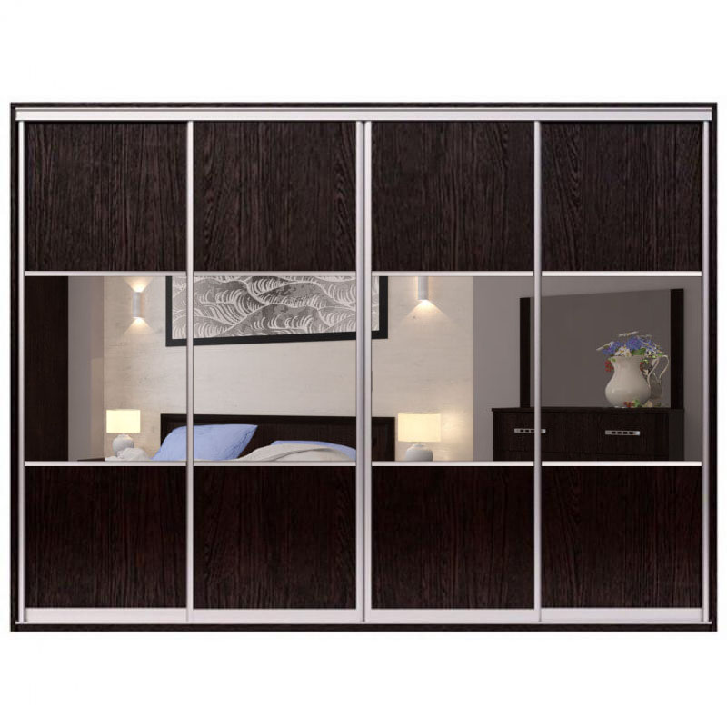 

Шкаф-купе Zevs Четырехдверный Комби 240х45х210 венге