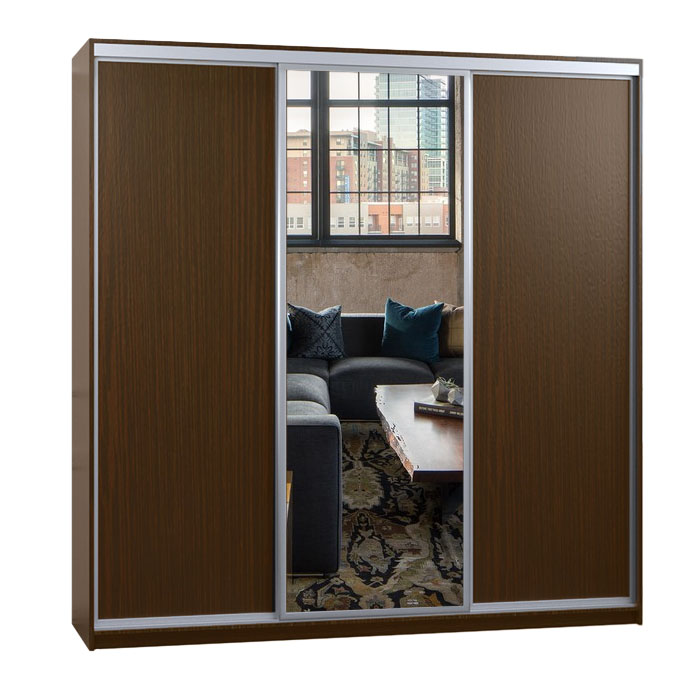 

Шкаф-купе Zevs Трехдверный ДСП+Зеркало ШК-5 190х45х210 орех лесной