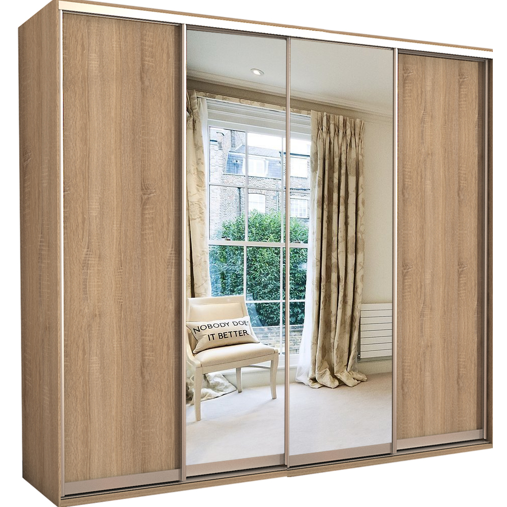 

Шкаф-купе Zevs Четырехдверный ДСП+Зеркало 380х60х210 дуб сонома