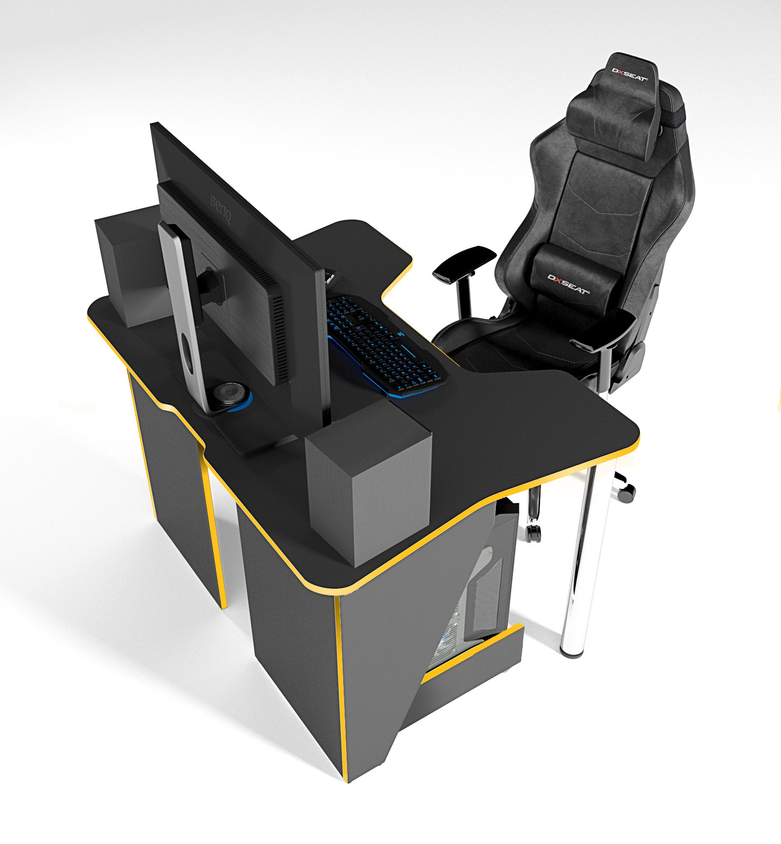 

Стол игровой ZEUS IGROK-3L черный + желтый с LED подсветкой