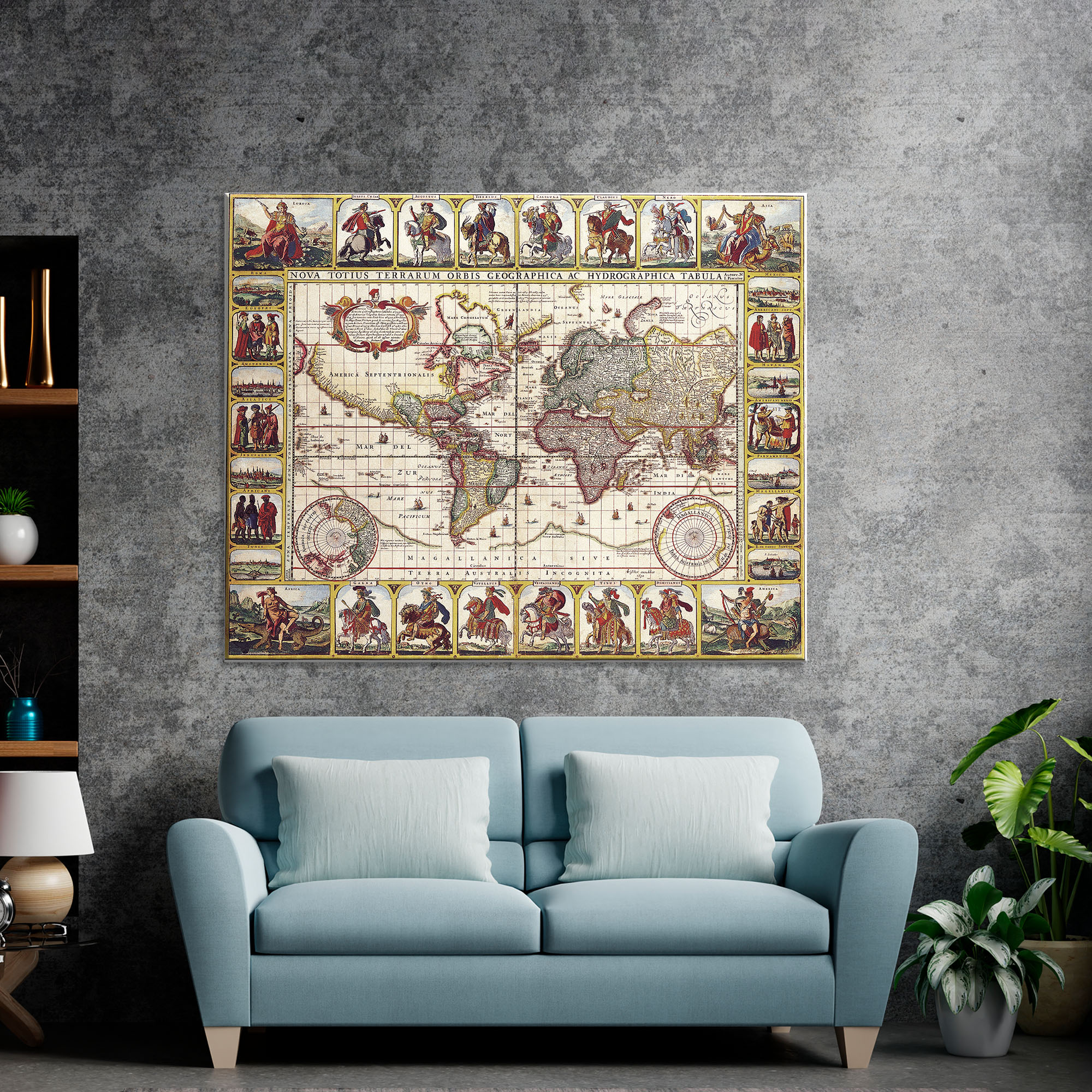 

Винтажная карта мира 1652 72x90см Artel(Old Map_270809_01)