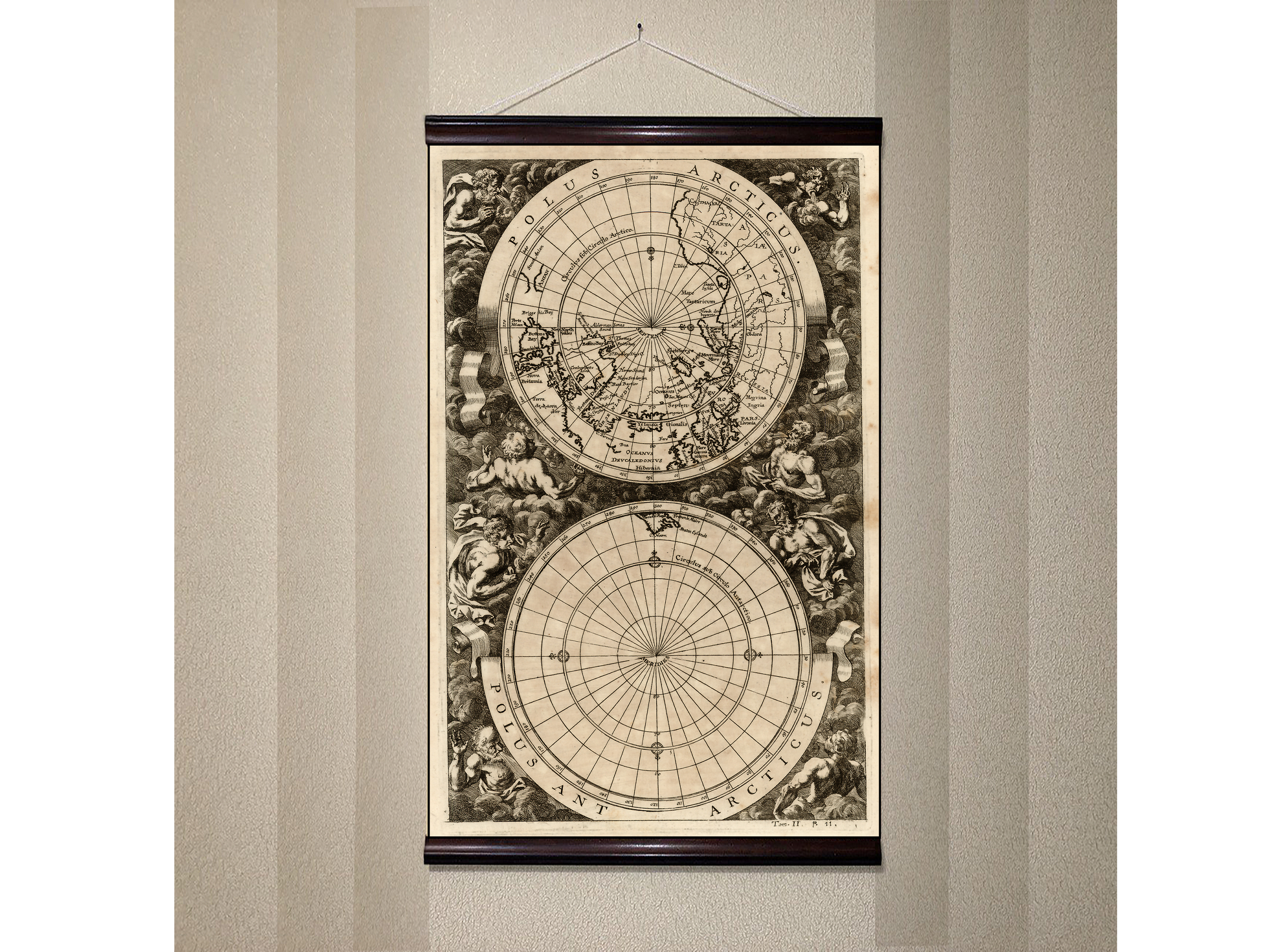 

Древняя карта полюсов 90x135см Artel