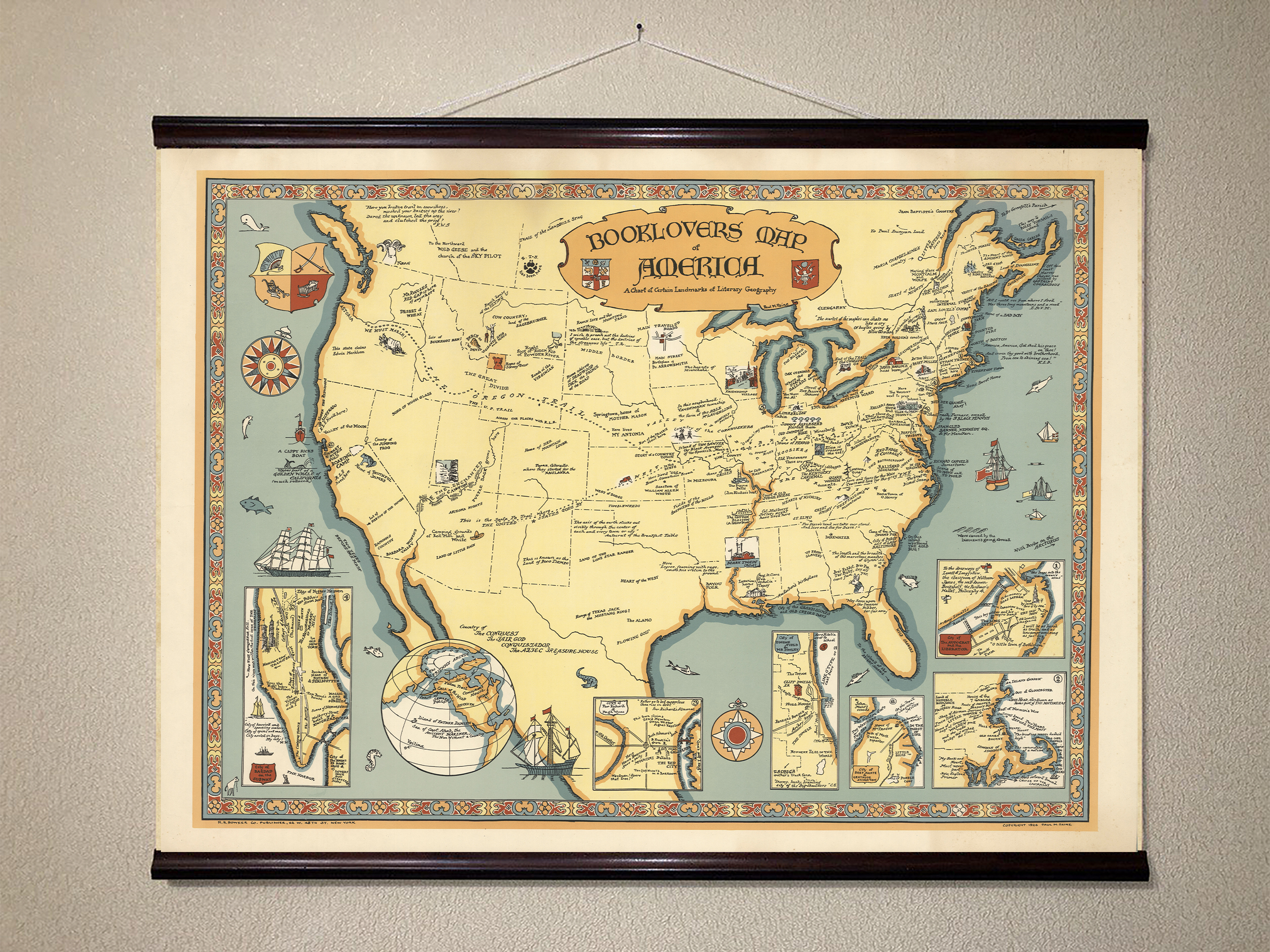 

Карта литературных достопримечатальностей 88x110см Artel