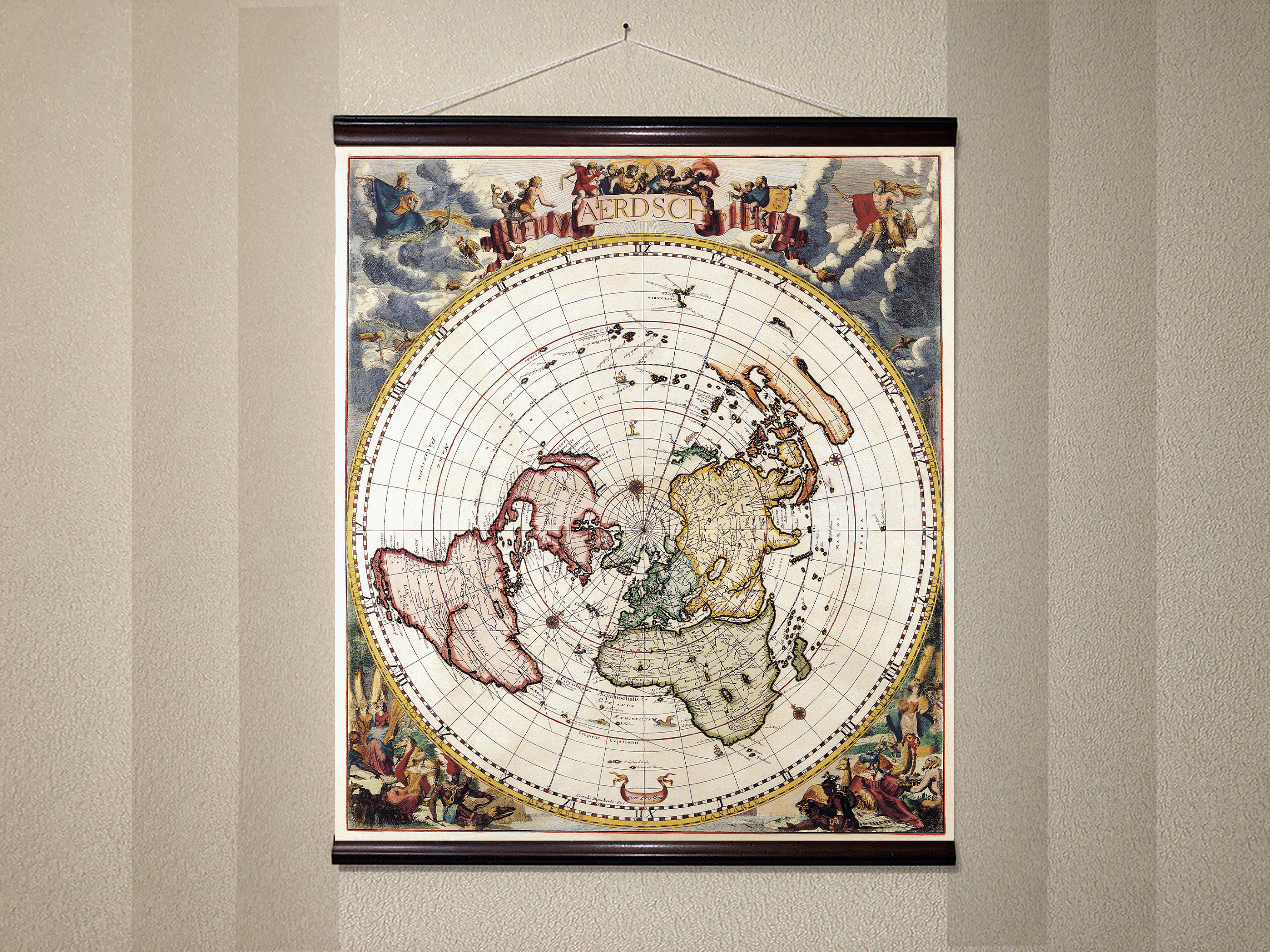 

Античная карта полушарие вид сверху 110x110см Artel(Old Map_440809_01)