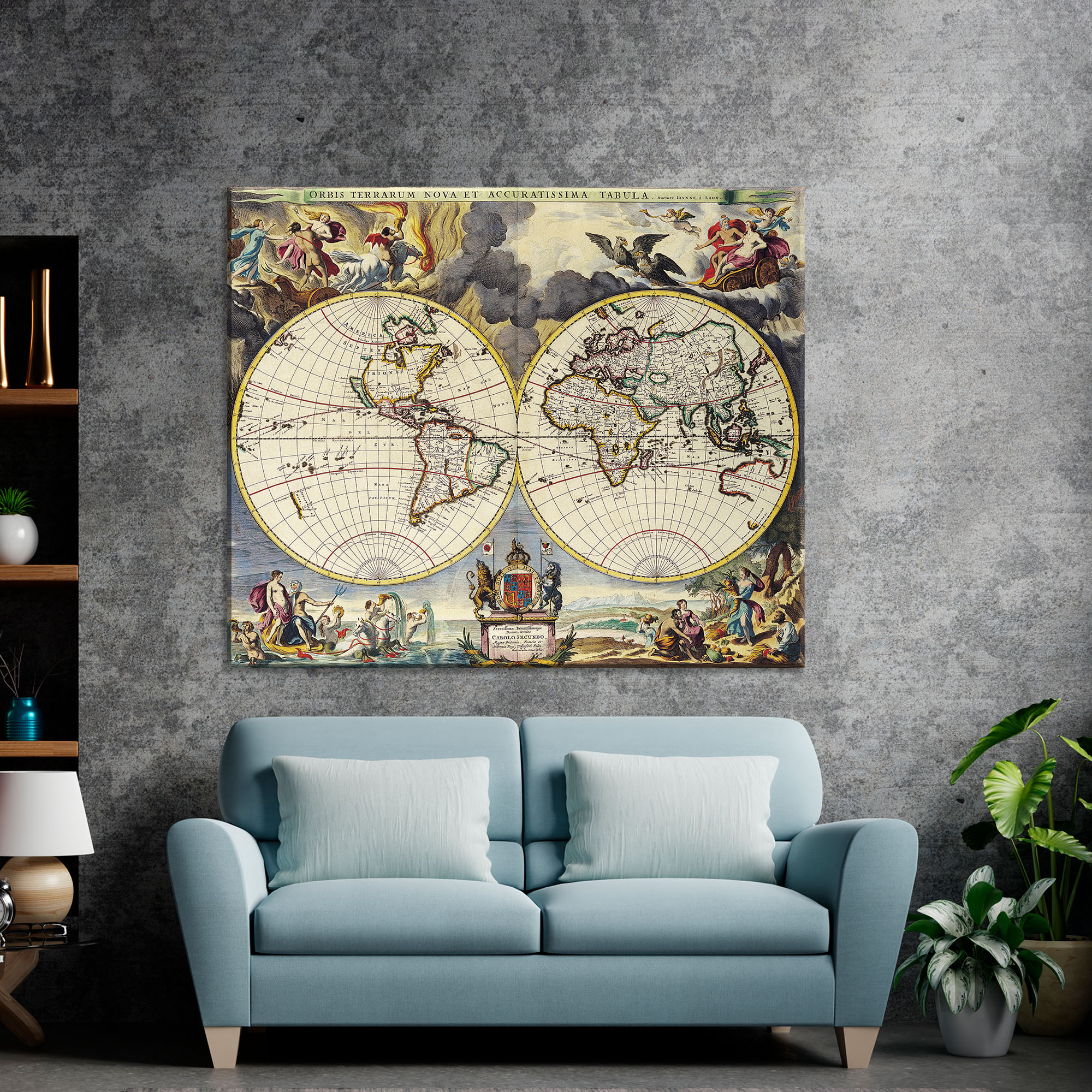 

Античная карта мира Кароло Секундо 72x90см Artel(Old Map_230809_01)