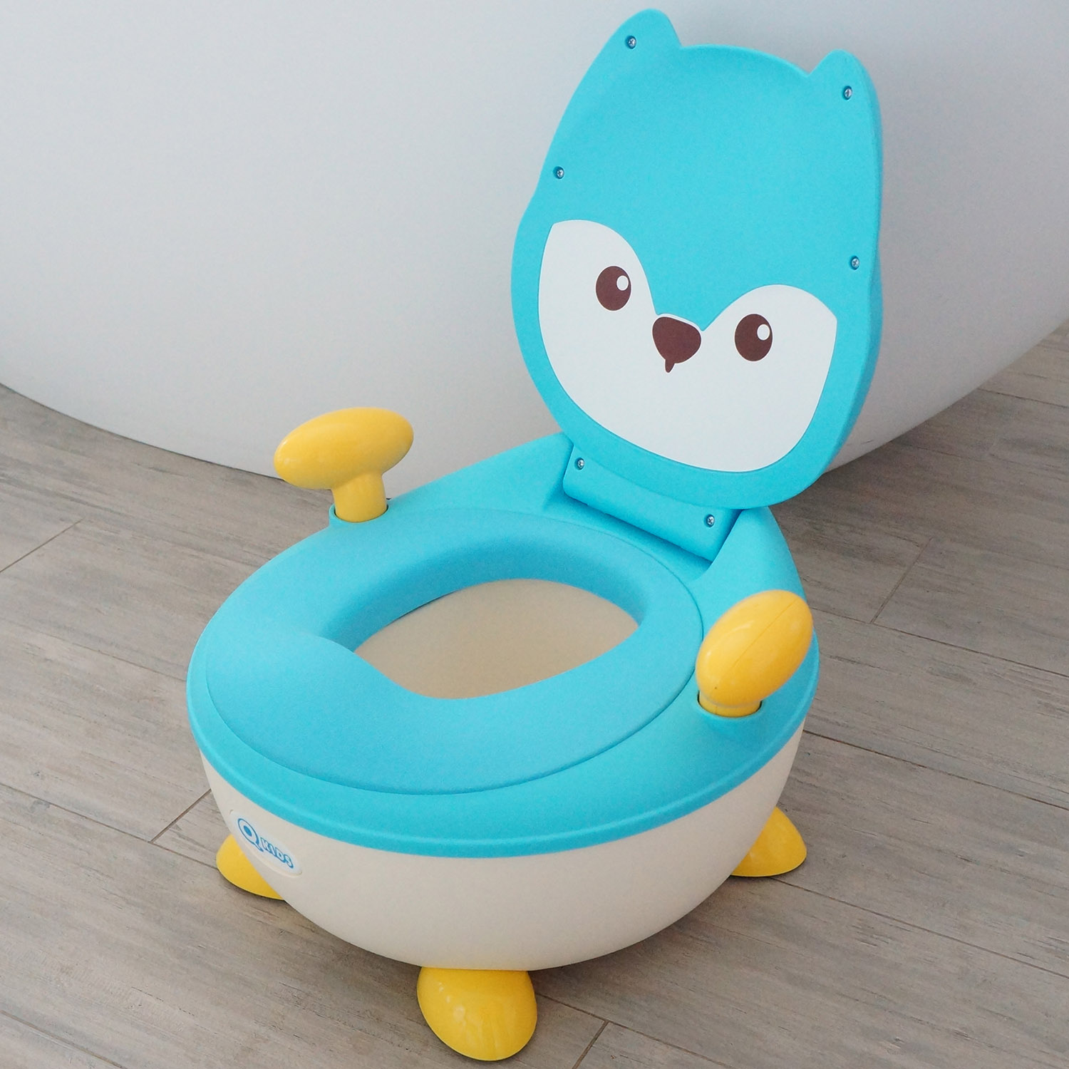 

Детский горшок QKids Лисичка с полиуретановым кольцом Голубой