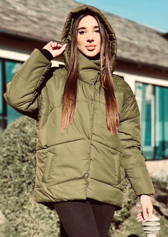 

Женская зимняя куртка Оверсайз LS738 р42/44 хаки