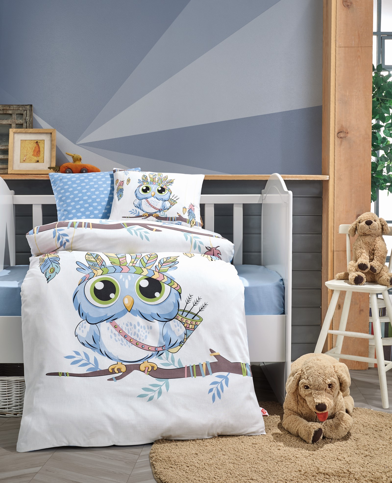 

Комплект постельного белья Cotton Box Owl Mavi 100x150