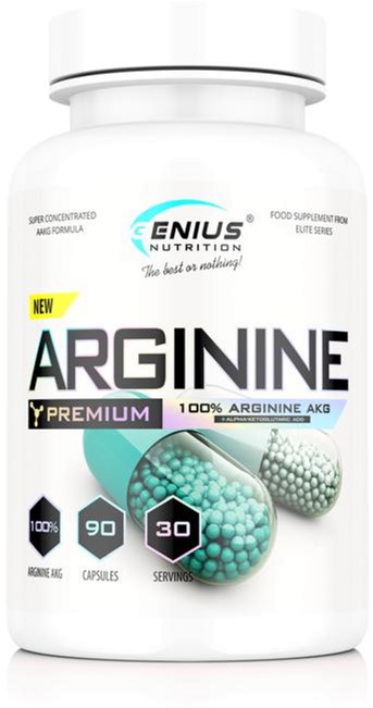 

Предтренировочный комплекс Genius Nutrition Arginine AKG 90 капсул (5406929439504)