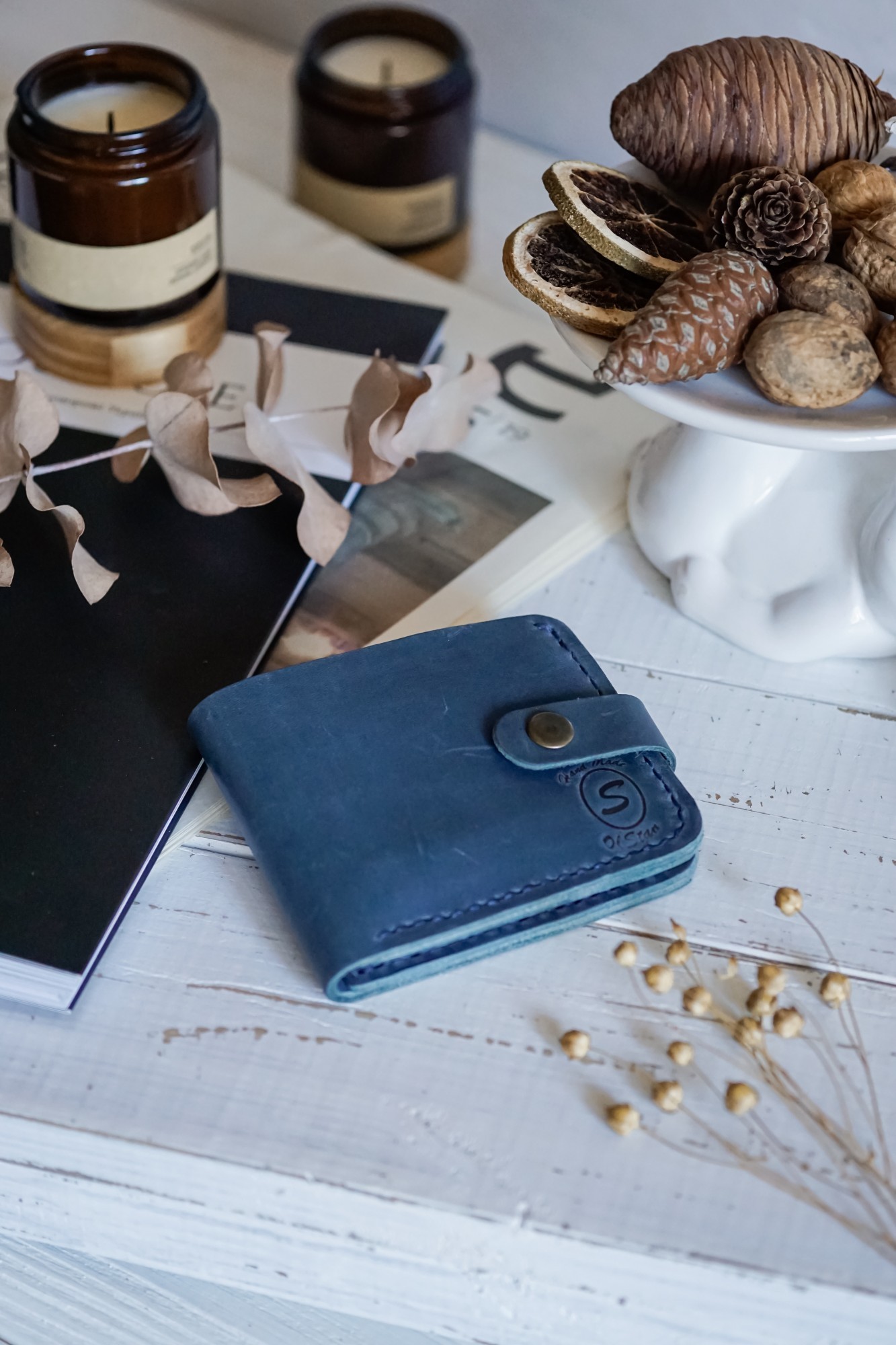 

Bifold 1.0 Гаманець, Кошелёк из Натуральной Кожи Crazy Horse blue синий
