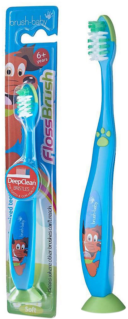 Зубна щітка Brush-Baby Flossbrush від 6 років синя (5060178101188_синій)