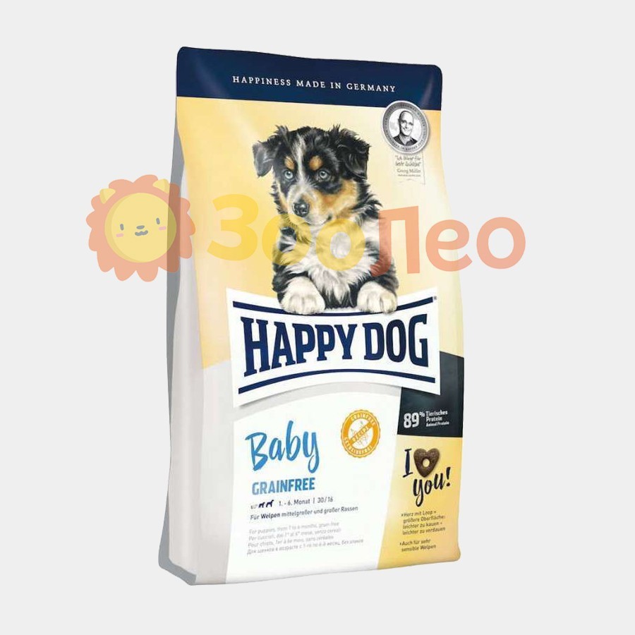 

Happy Dog Baby Grainfree - Сухой беззерновой корм с картофелем и домашней птицей для щенков всех пород собак с чувствительным пищеварением 10 кг