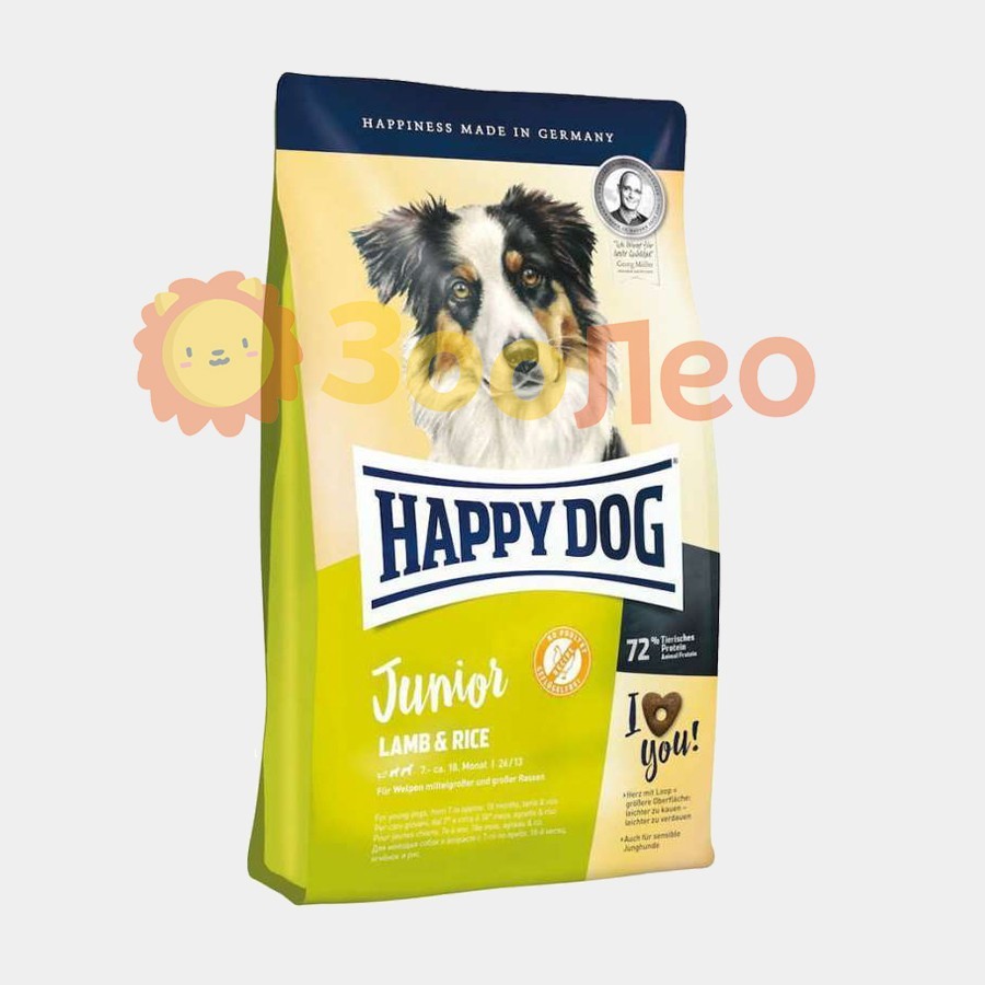 

Happy Dog Junior Lamb & Rice - Сухой корм с ягненком для для молодых собак средних и крупных пород с чувствительным пищеварением 10 кг