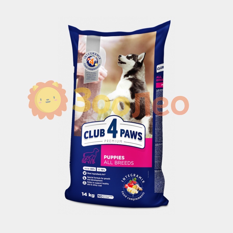 

Сухой корм Club 4 Paws для щенков всех пород со вкусом курицы 14 кг