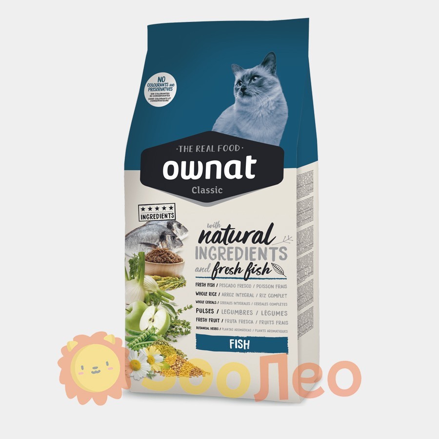 

Ownat Classic Fish (Cat) — корм для взрослых кошек с Рыбой 1.5 кг
