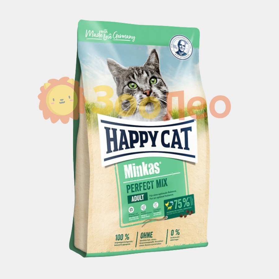 

Happy Cat Minkas Perfect Mix - Сухой корм с курицей, рыбой и ягненком для взрослых кошек 10 кг