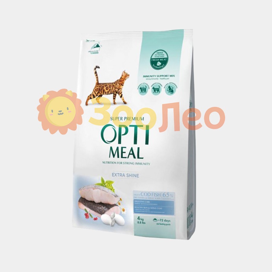 

Сухой корм для для взрослых кошек Optimeal с высоким содержанием трески 4 кг