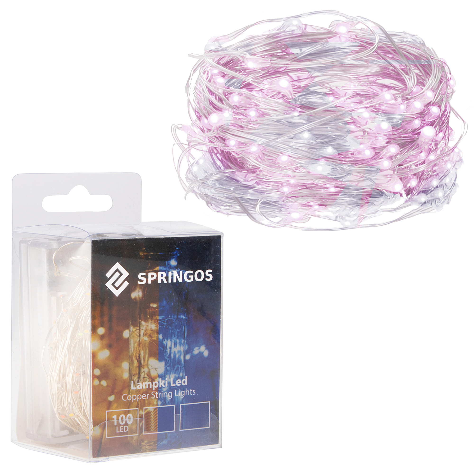 

Гирлянда на батарейках Springos 9.9 м 100 LED CL0025 Cold White/Pink