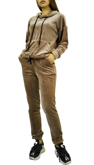 

Велюровый костюм с капюшоном Classic Style 1519 44 коричневый