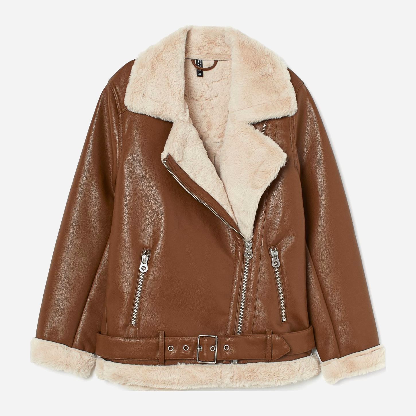 

Дубленка H&M 1910-8761442 XS Коричневая