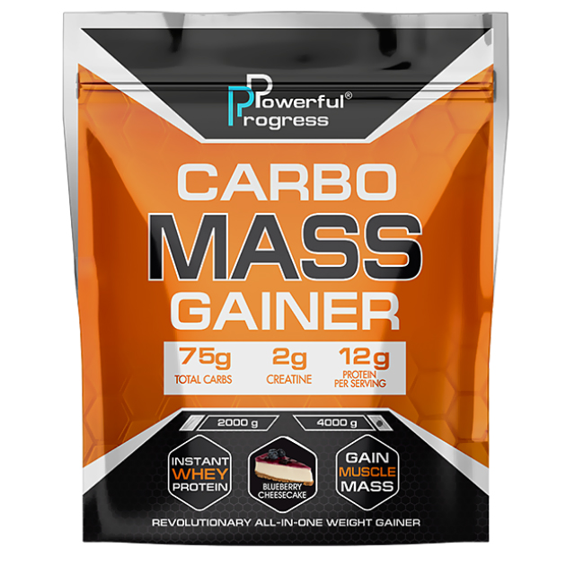 

Высокоуглеводный гейнер Powerful Progress Сarbo Mass Gainer 4 кг Черничный чизкейк