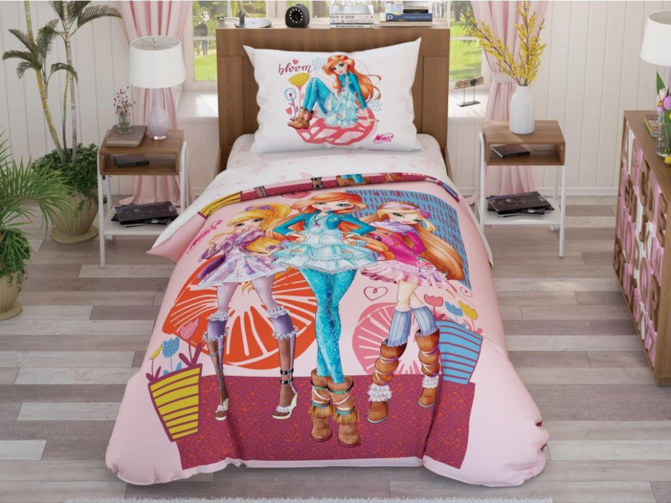 

Подростковый комплект постельного белья TAC Winx Flowers
