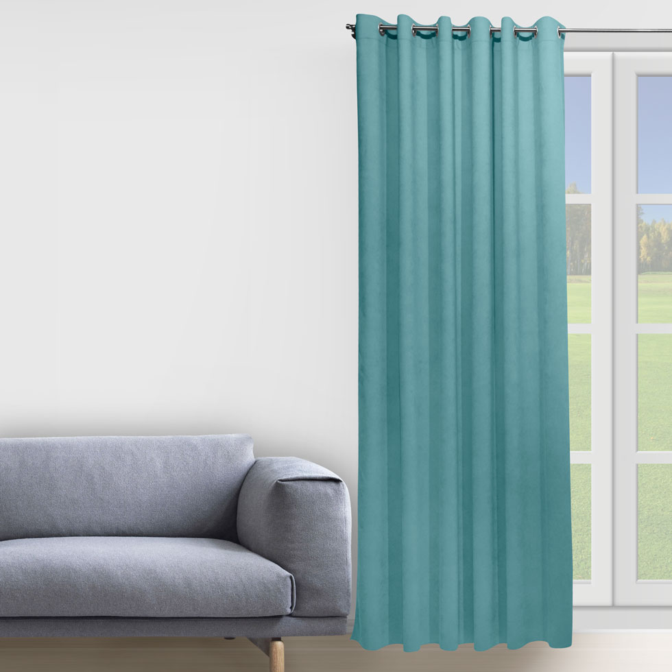 

Штора Decorator 200х258 синий микровелюр на люверсах D027