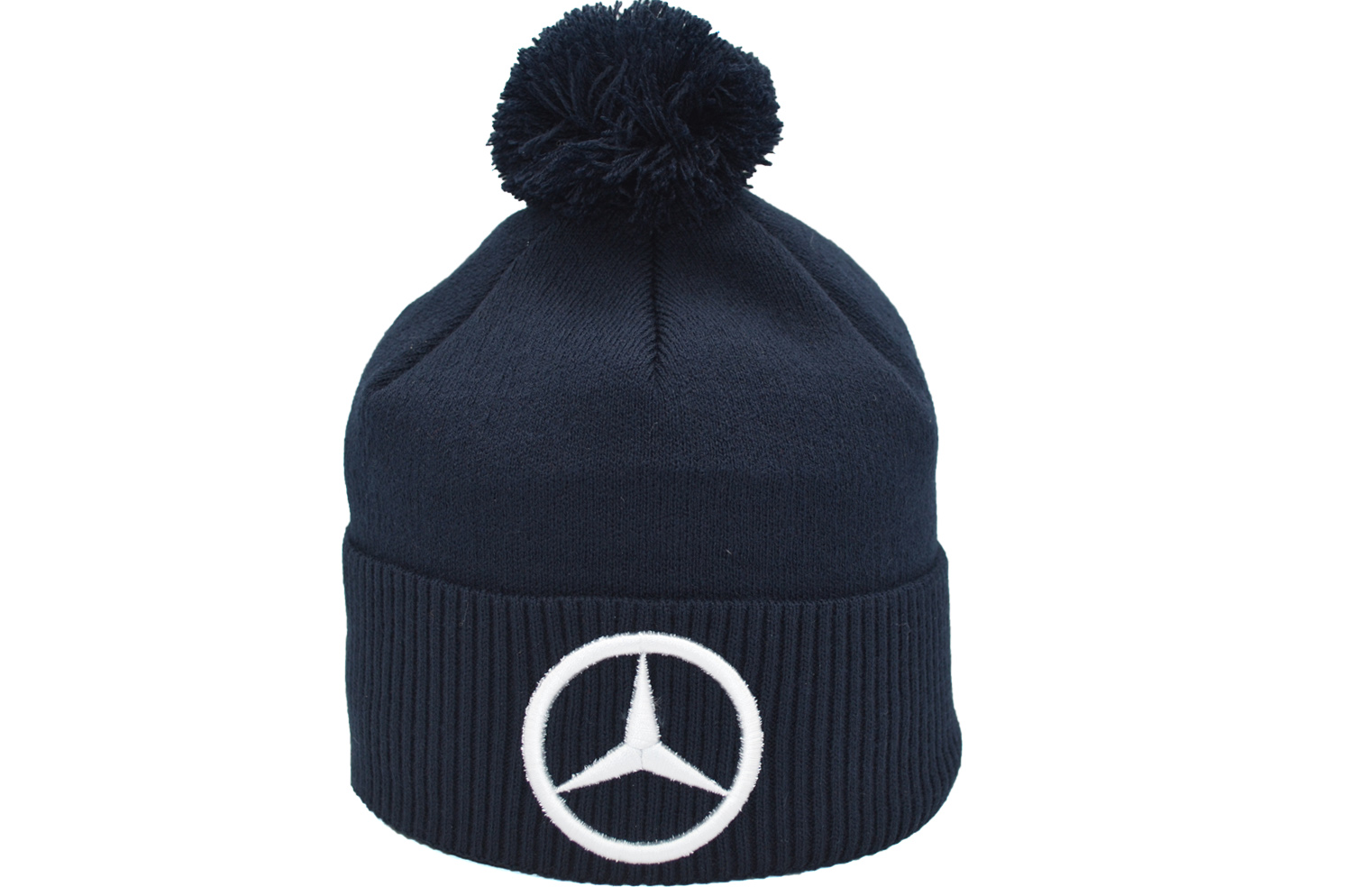 

Шапка з помпоном Flexfit Mercedes 53-57 см тёмно-синяя (F-0918-494)