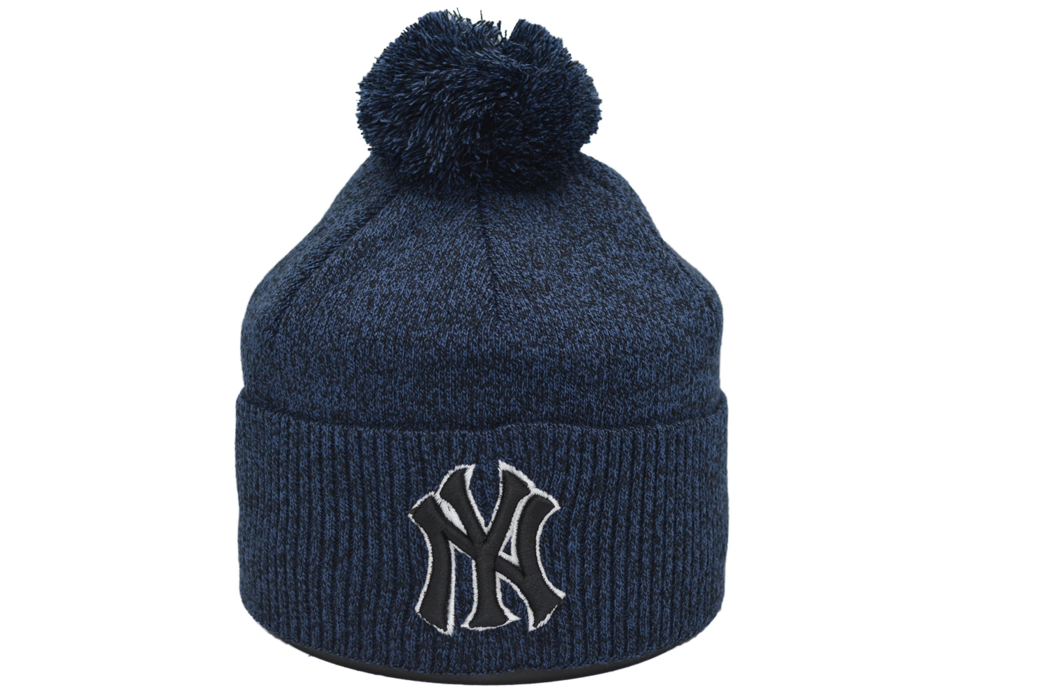 

Шапка з помпоном Flexfit New York 53-57 см синий меланж (F-0918-483)