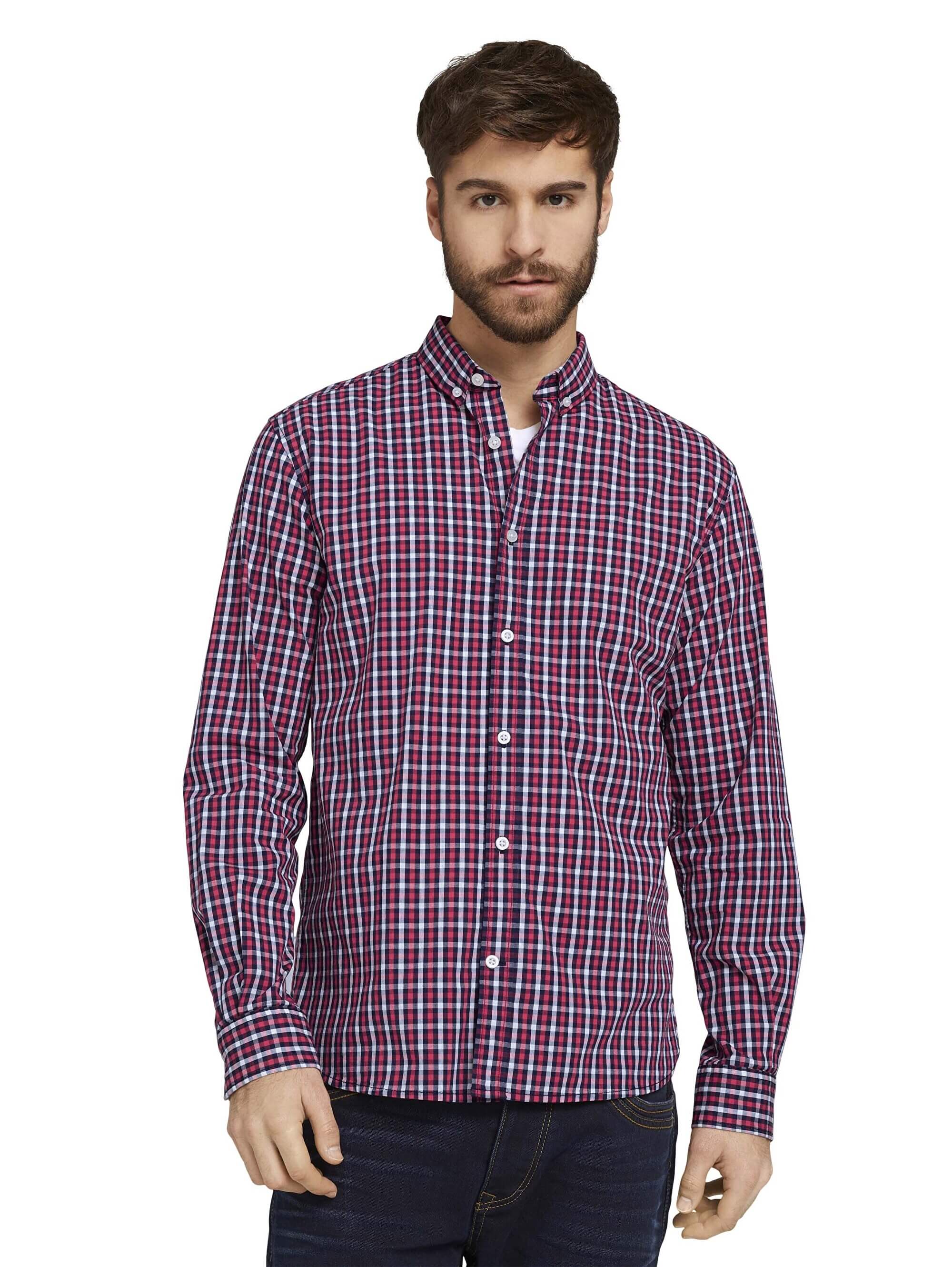 

Рубашка Tom Tailor Regular Stretch Check 1023871 25864  Красный, Рубашка Tom Tailor Regular Stretch Check 1023871 25864 L Красный