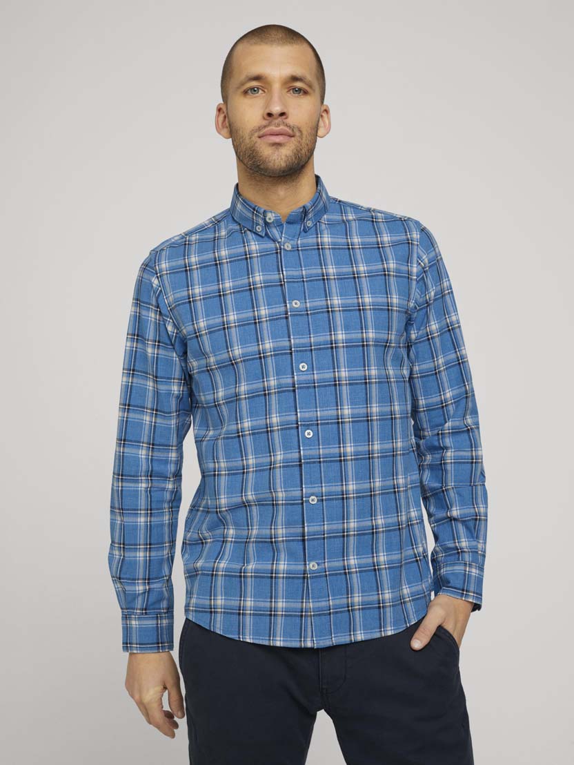 

Рубашка Tom Tailor Regular Space dye Check 1024751 26400  Голубой, Рубашка Tom Tailor Regular Space dye Check 1024751 26400 S Голубой