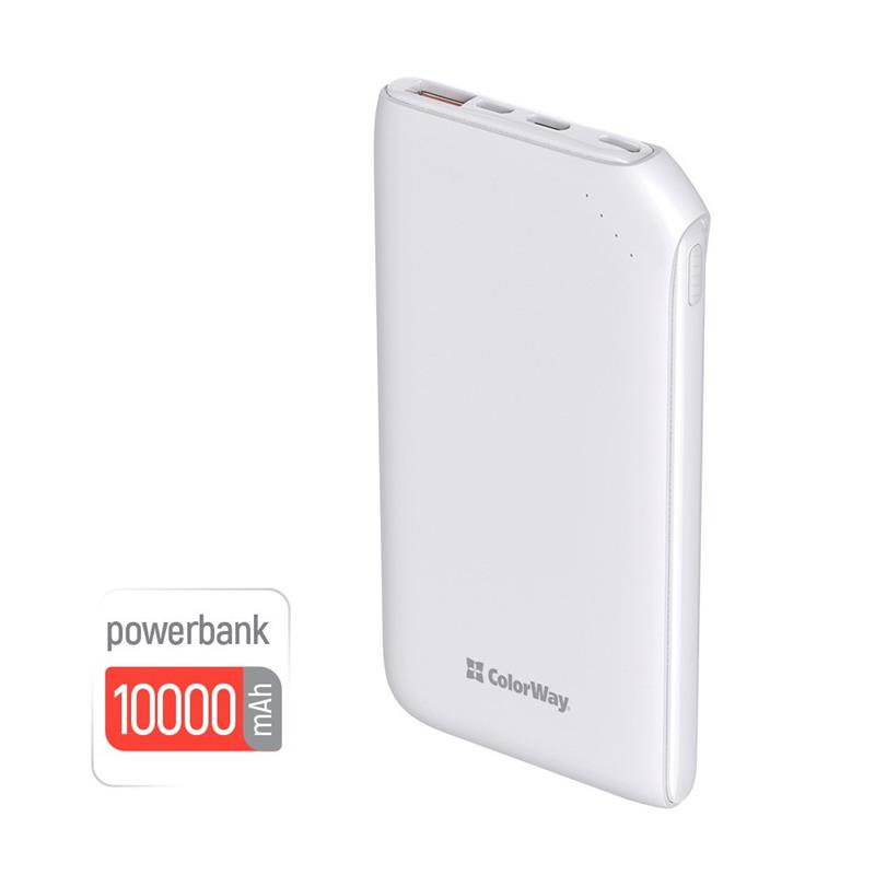 

Универсальная мобильная батарея ColorWay Soft Touch 10000mAh White (CW-PB100LPE3WT-PD)