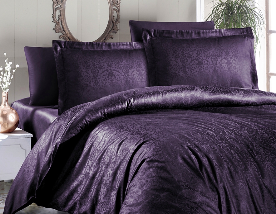 

Постільна білизна First Choice Jacquard Satin 200 х 220 см Athena Purple (1939-02)