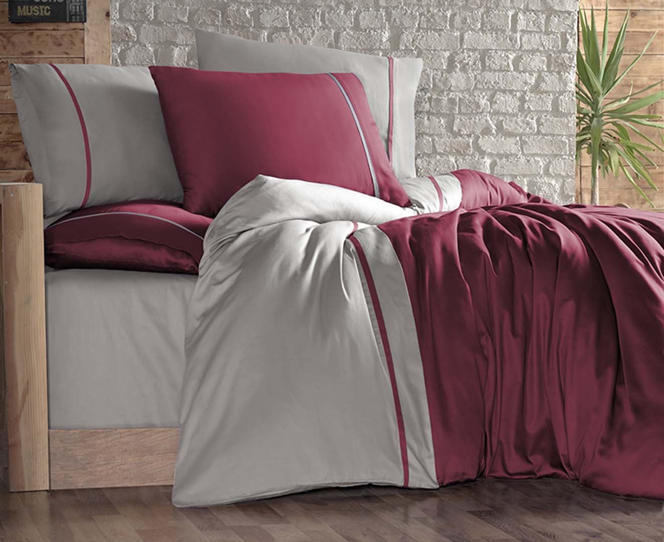 

Постільна білизна First Choice Cotton Satin 200 х 220 см Duet Style Red-Beige (1940-20)