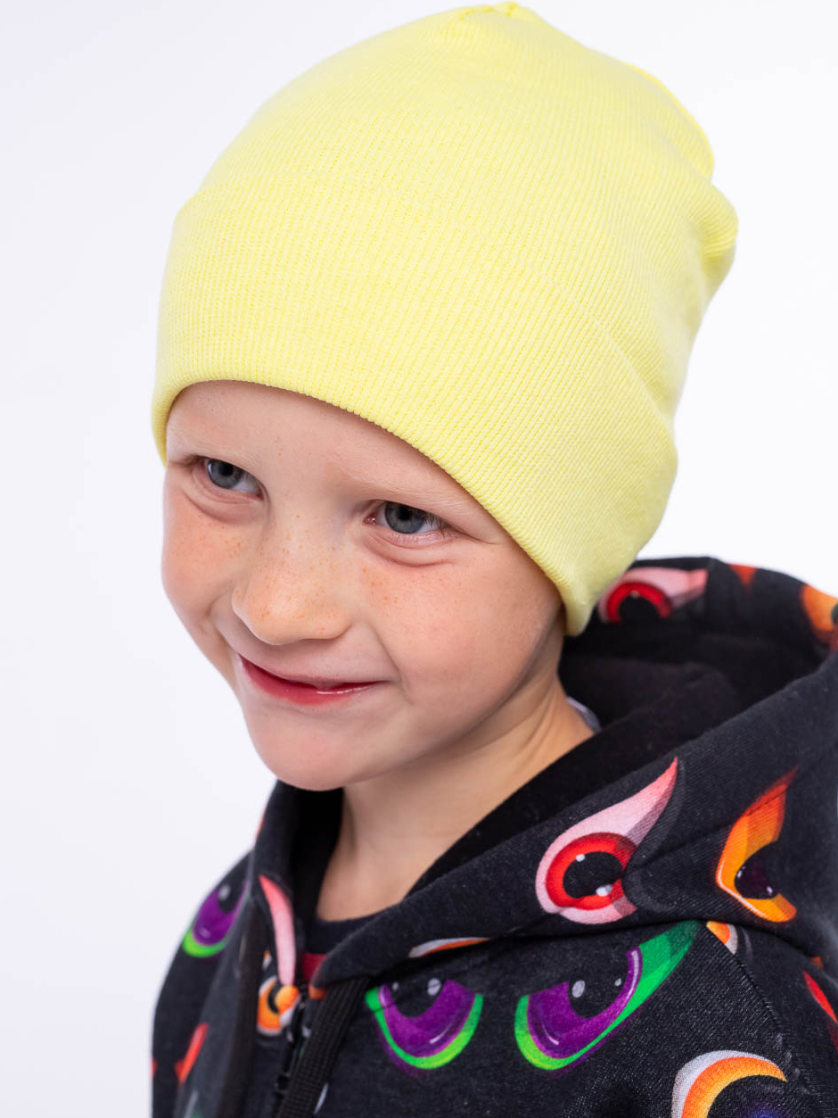 Акція на Дитяча демісезонна шапка-біні Vidoli K-2012W 98-104 см Лимонна від Rozetka