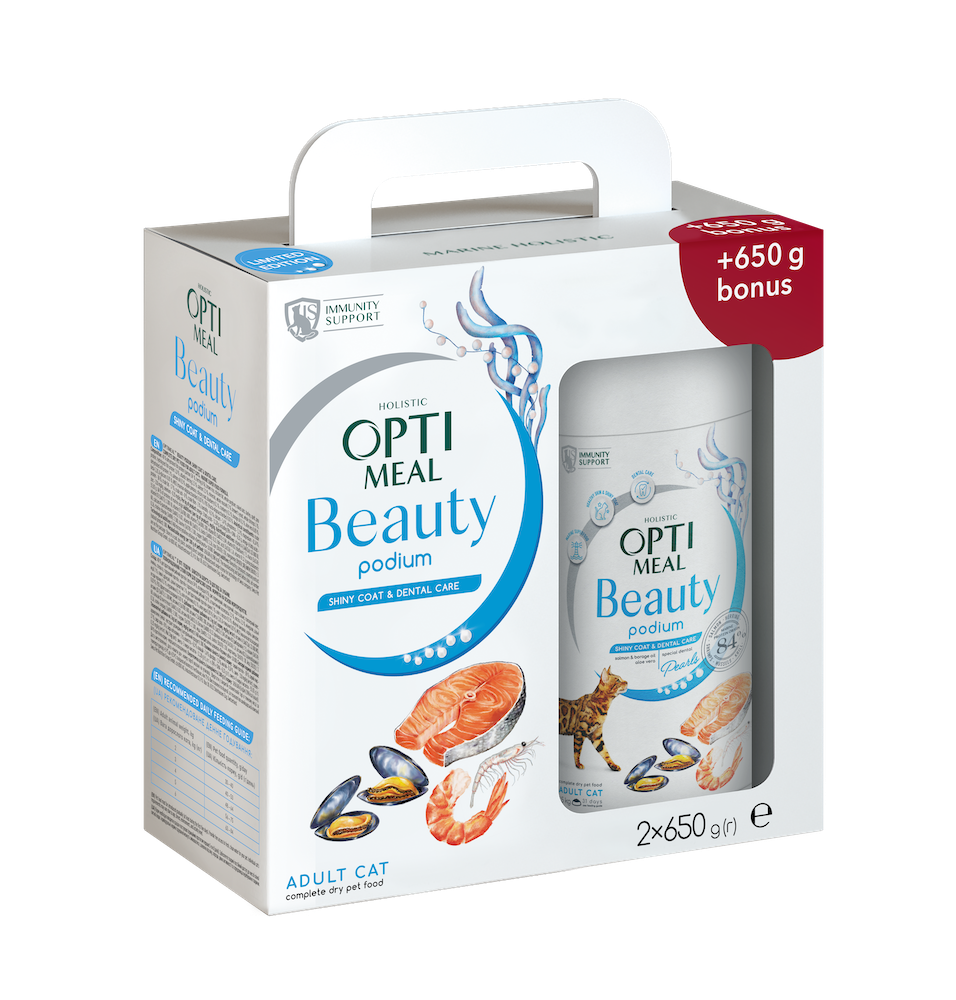 

Сухий корм Optimeal Beauty Podium Shiny Coat & Dental Care 650 г (B1812201)