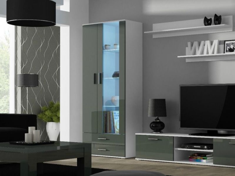 

Витрина Soho S6 Cama Белый матовый + Серый глянец