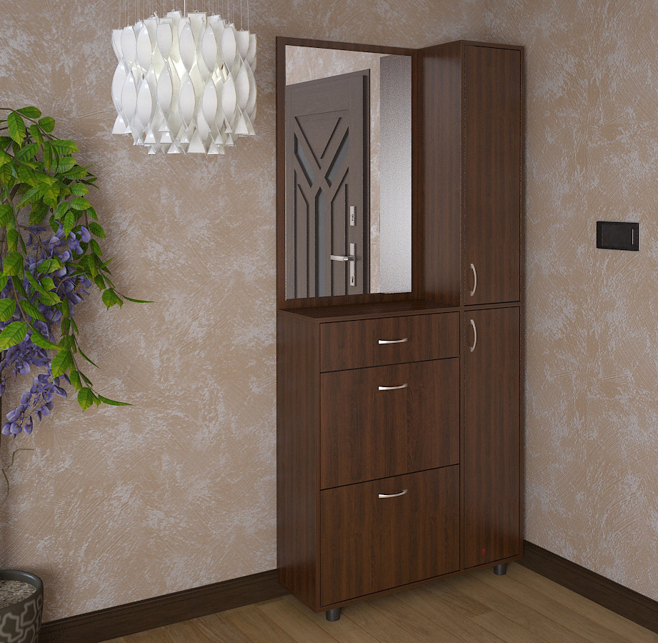 

Прихожая Комфорт-5 FlashNika Орех болонья темный