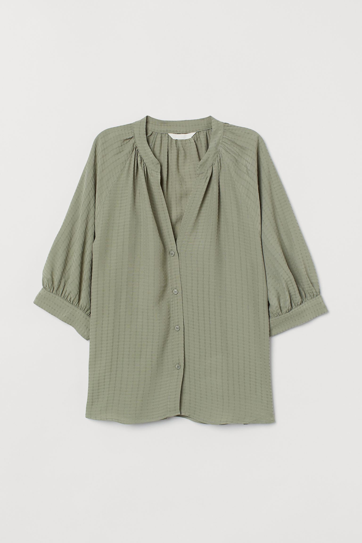 

Блуза оверсайз H&M S зеленый приглушенный 8635651dm_зеленый приглушенный