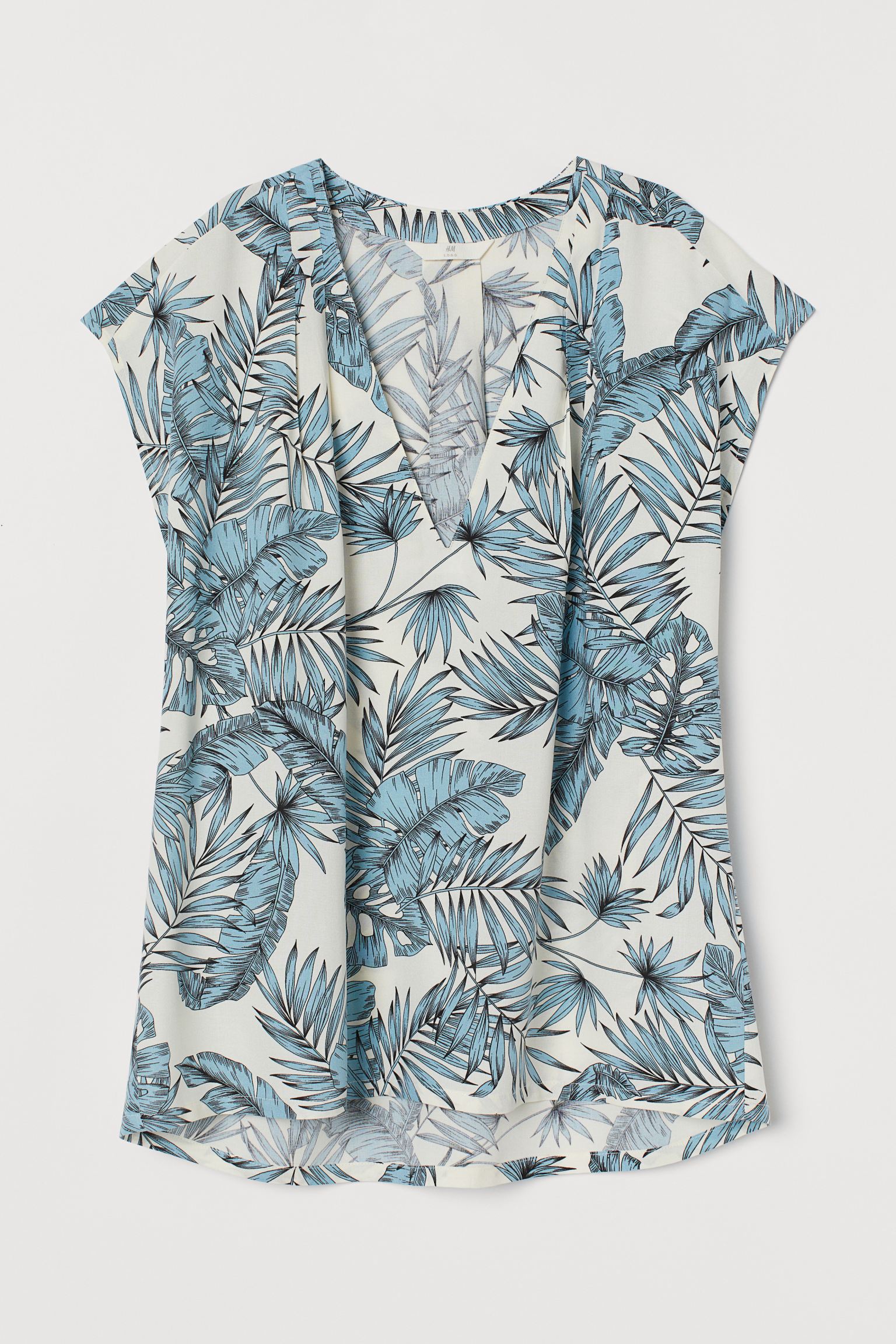 

Блуза H&M 32 белый голубые листья 8169531dm_белый голубые листья