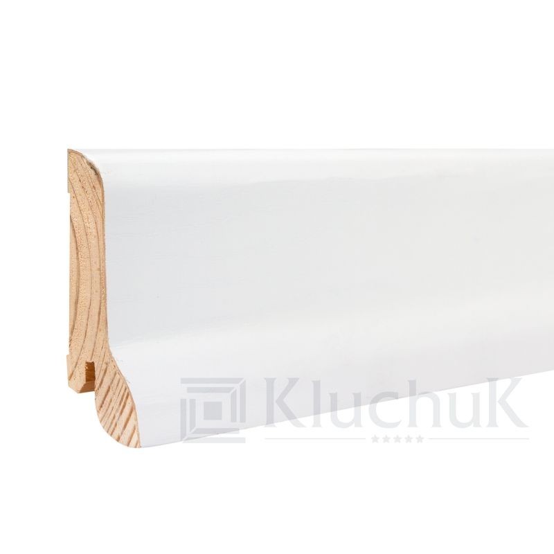 

Плинтус Деревянный Kluchuk White plinth 60х21